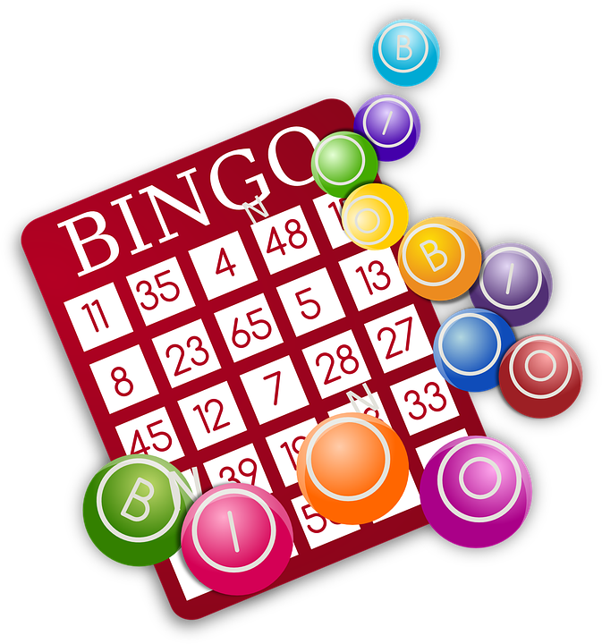 Bingo card with markers