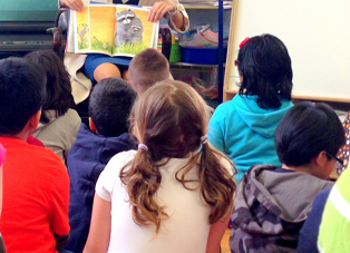 children sitting on a rug at storytime