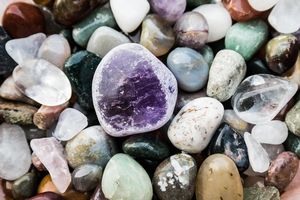 Photo of colorful rocks and minerals in a heap.